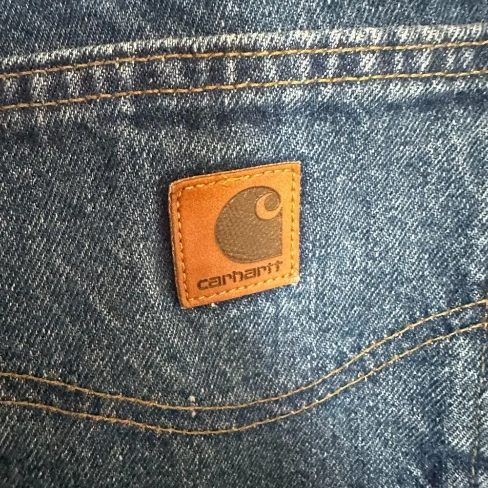 CARHARTT RELAXED FIT FLANNEL-LINED 5-POCKET JEANS 38x30 38
